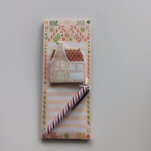 Lady Jayne Christmas Notepad Magnet Sticky Notes Pen Stripes Gingerbread House